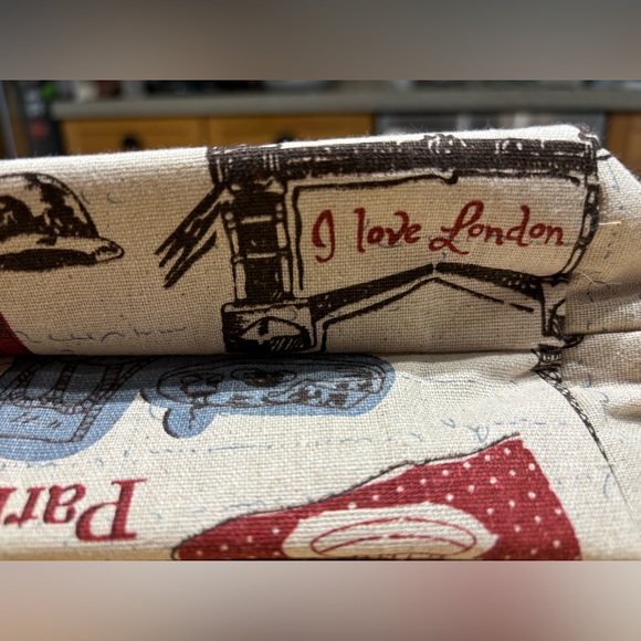 Handmade London cotton zippered bag one of a kind - Picture 4 of 7